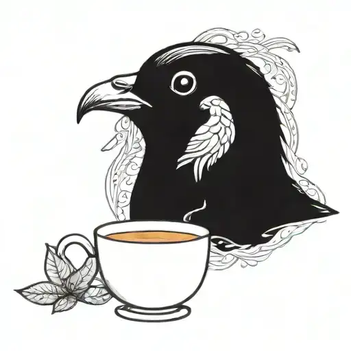 Pigeon Drinking Black Tea