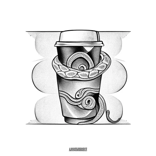 A Snake Wrapped Around A Coffee Cup