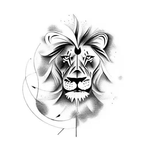 A Lion Playing The Drums In A Music-themed