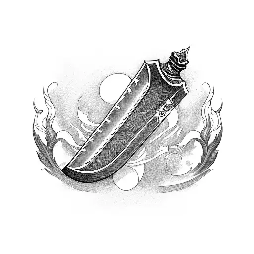 Sword With Saycamore Leaves Around It