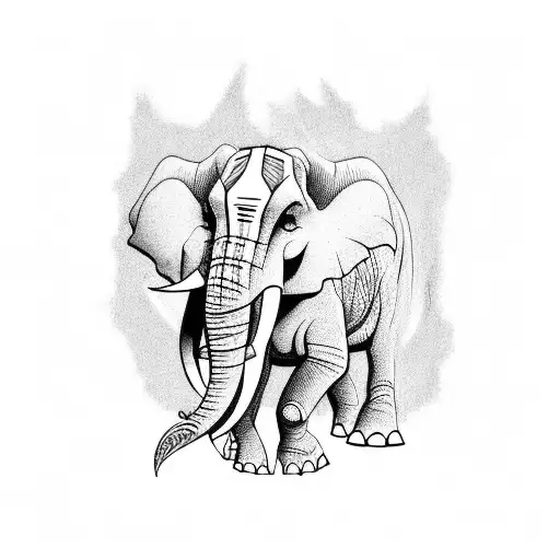 Dinosaur And Elephant