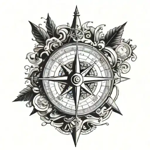 Compass Surrounded By Various