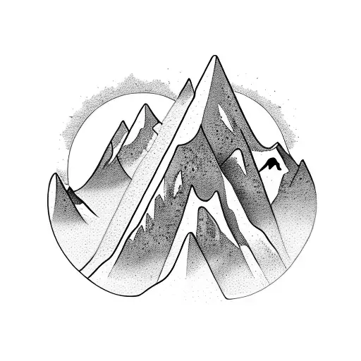 A Majestic Mountain Landscape With A Winding Bike Trail Weaving Through It