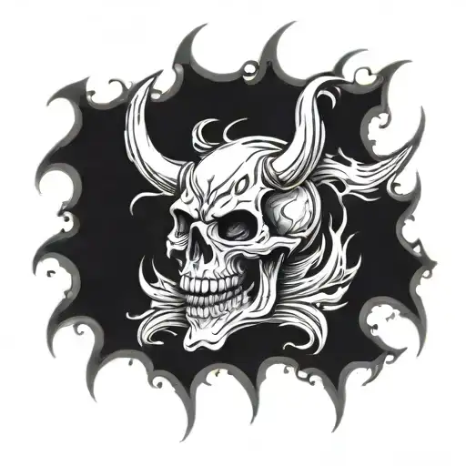 Demonic Skull Style Tattoo Design