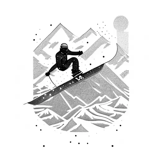 A Snowboarding Mechanic Fixing A Snowboard Mid-air On A Mountain Peak