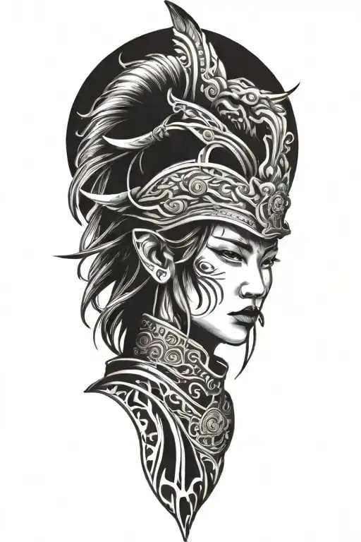Female Chinese Warrior Portrait