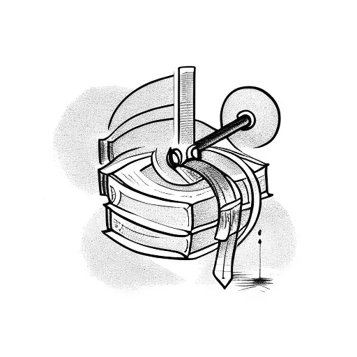 A Weightlifting Barbell Intertwined With Books And Music Notes