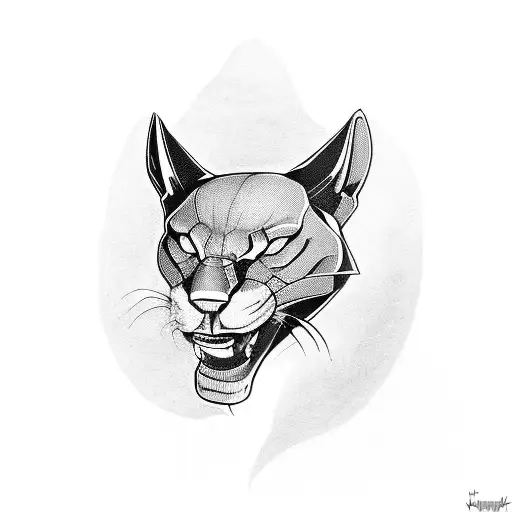 Black Panther Head With Roll Of Dynamite In Its Mouth