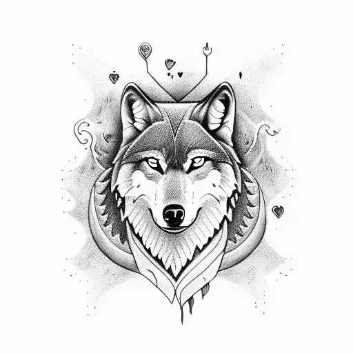 Wolf With Blood And Heart