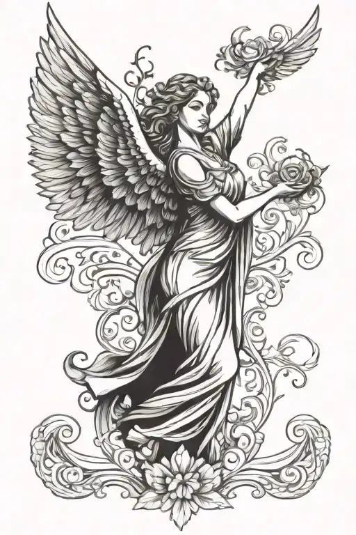 Angel With Wings Spread