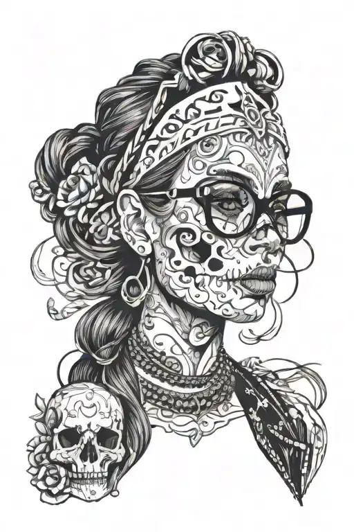 Girl With Skull Glasses