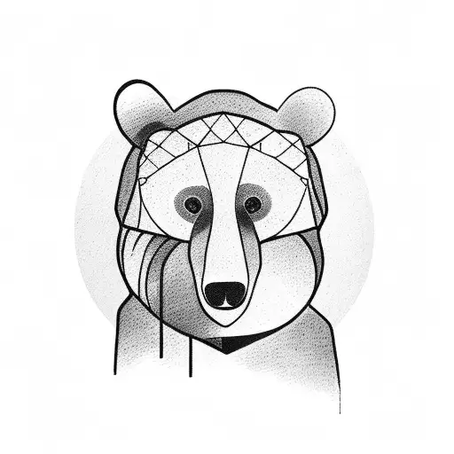 Bear On A Girl's Leash