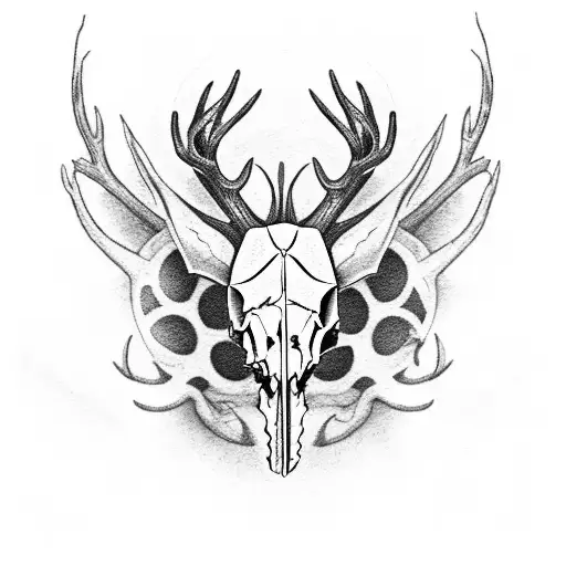 A Fish And A Deer Skull Combined To Create A Unique Hunting And Fishing Symbol Tattoo
