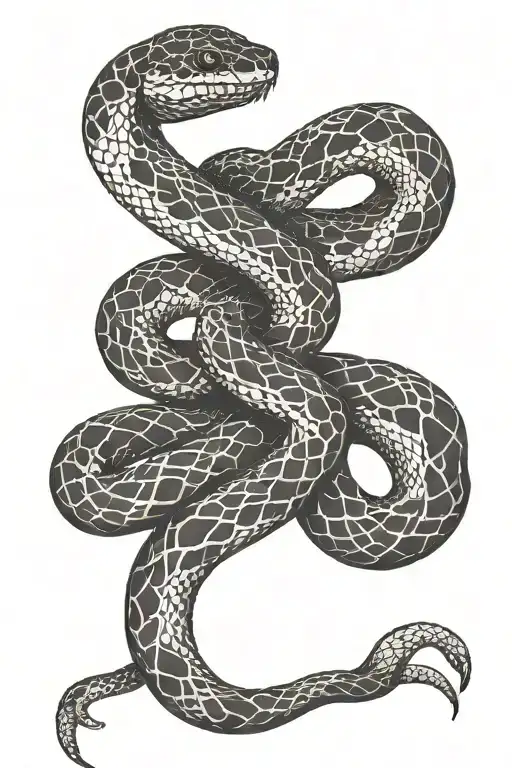 Snake From Ankle To Knee No Details