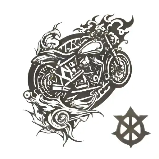 Anarchy Symbol Harley Davidson Motorcycle