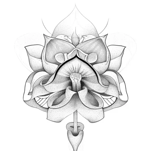 Pitcher Plant Flower With Simple Geometric Background