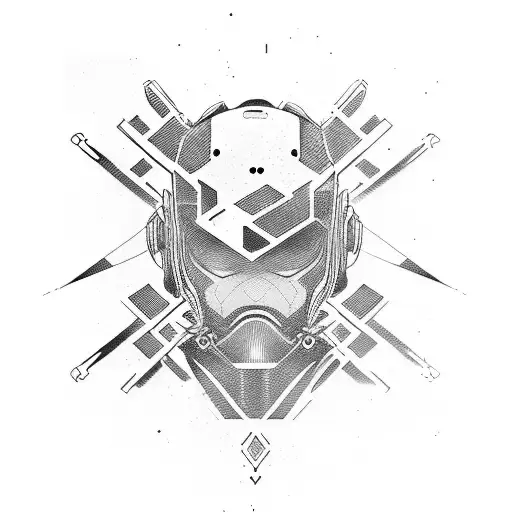 A Futuristic Design Combining A Samurai Sword With Cyberpunk Elements