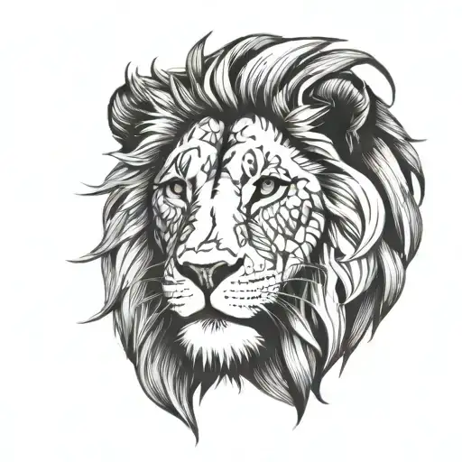 Lion Head Looking Slightly Left