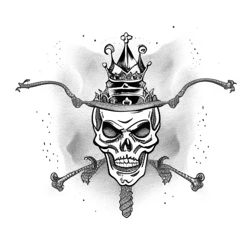 A Burning Skeleton With A Crown