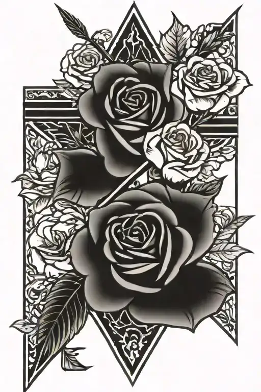 Rose And Arrow Surrounded