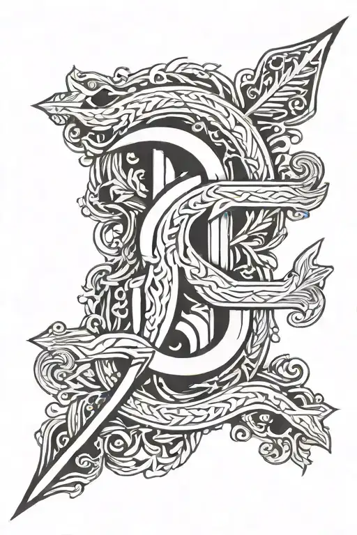 Arrow With Intertwined S Letter