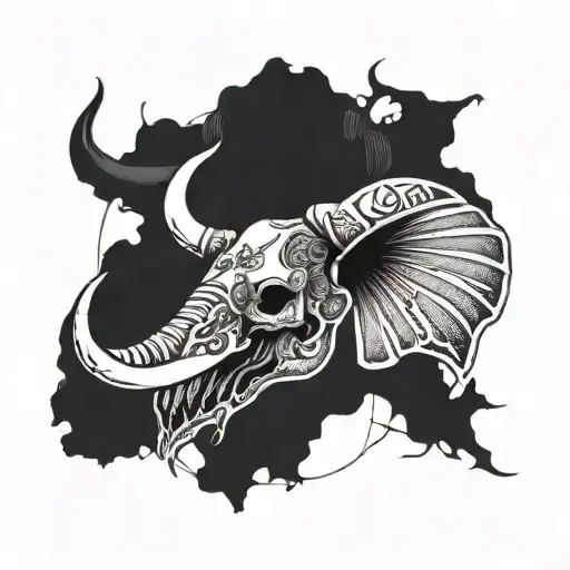 Half Elephant Half Bull Skull