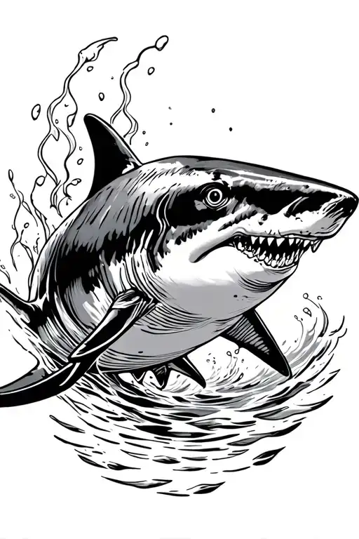 Shark Swimming Tattoo