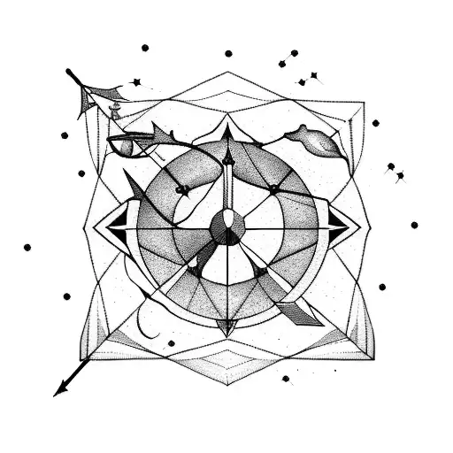 A Constellation Of Sagittarius With Arrows And A Bow