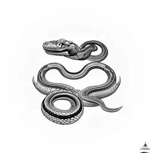 A Fantasy-themed Snake Wrapped Around A Wrench