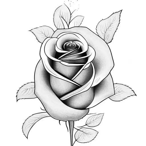 A Rose With The Stem Saying Martina