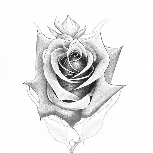 A Rose But The Stem Is Made Of Of The Letter Martina