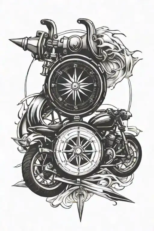 Motorcycle Compass With Sword