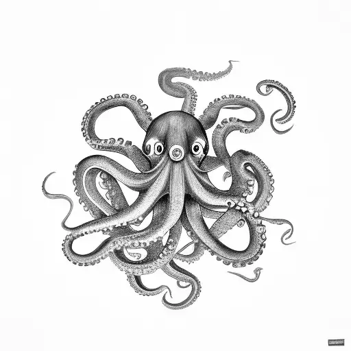An Octopus Wrapping Its Tentacles Around A Flying C-130t Tattoo