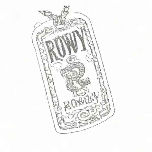 A Necklace With The Word Rowdy R Rich On It