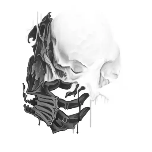 A Skeleton With A Bloody Hand