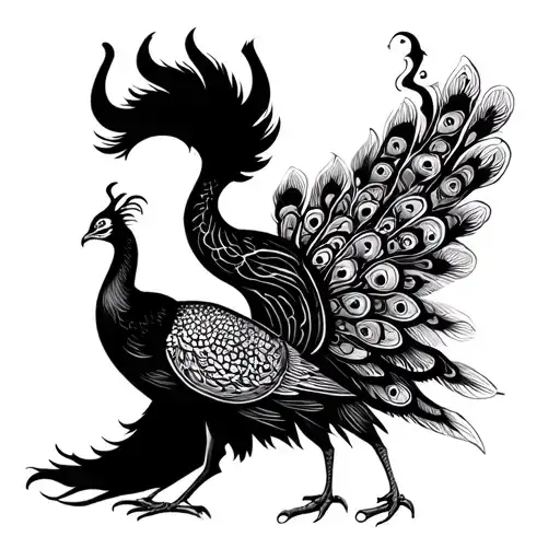 Devil Angry Dancing Peacock From Front