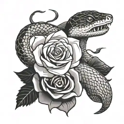 Snake With Rose