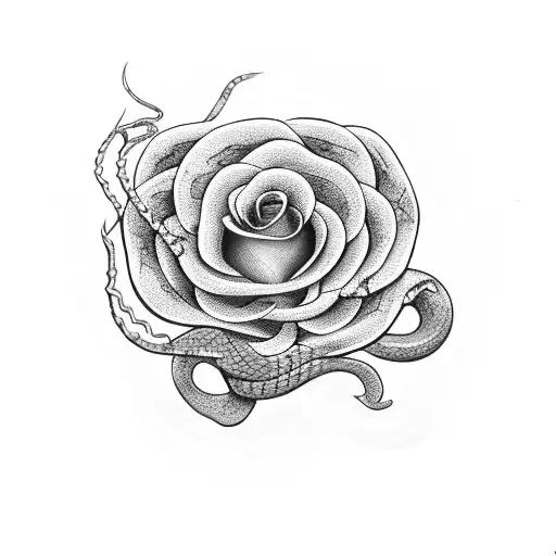 Snake With A Rose