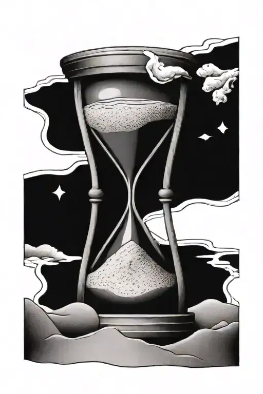 Hourglass With Sand Flowing