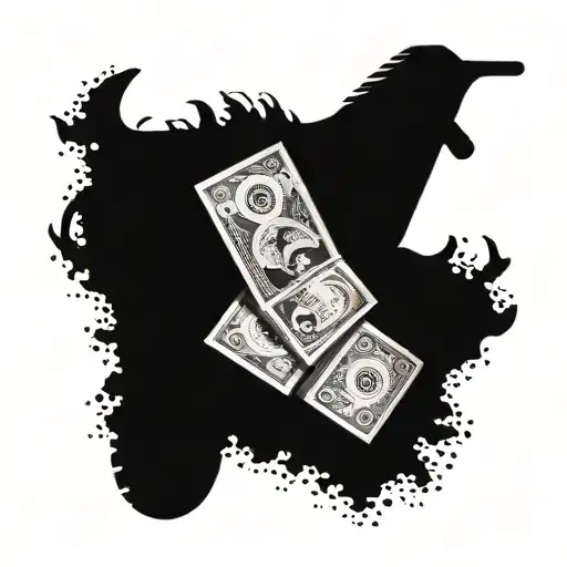 Incorporate A Stack Of Money With A Dirtbike Silhouette In A Unique Design