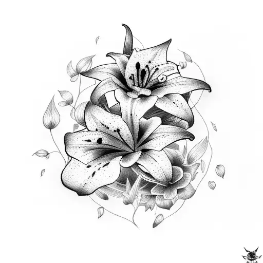 Lily With Ivy Around The Bottom