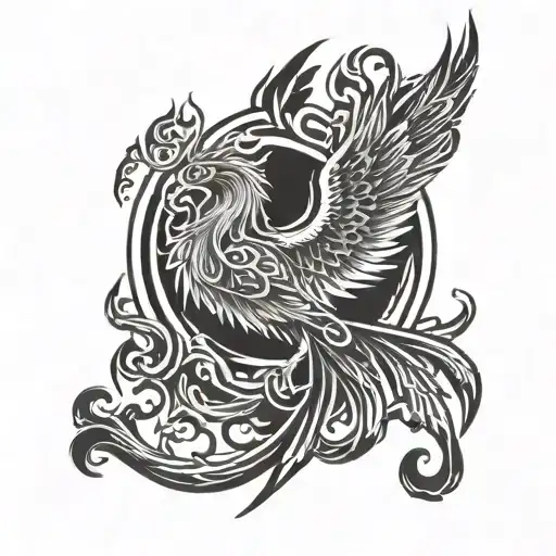 Celtic Phoenix Rising From Ashes
