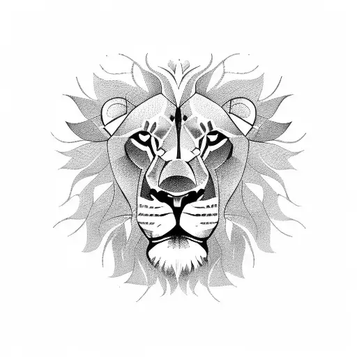 Lion Infront Of A Mirror