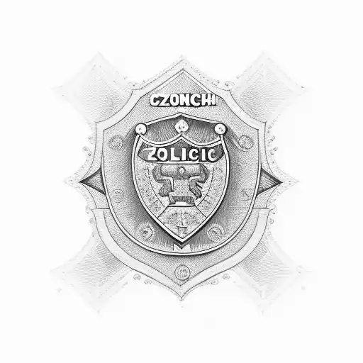 Czech Police Badge Blue Line