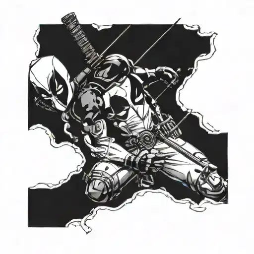 Deadpool Black White