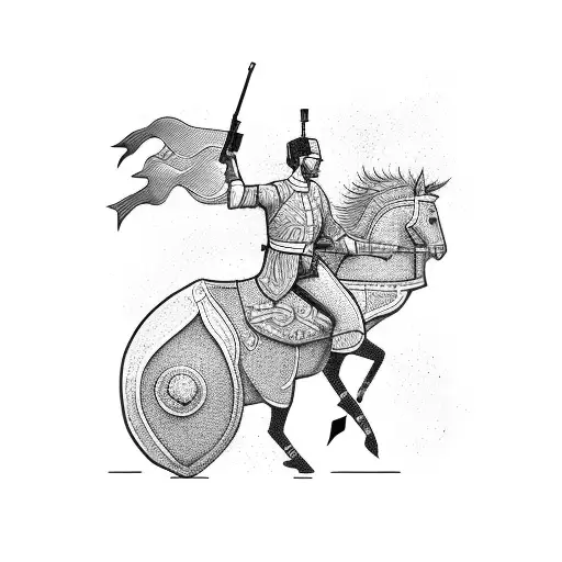 Guy On A Horse With An Old Gun