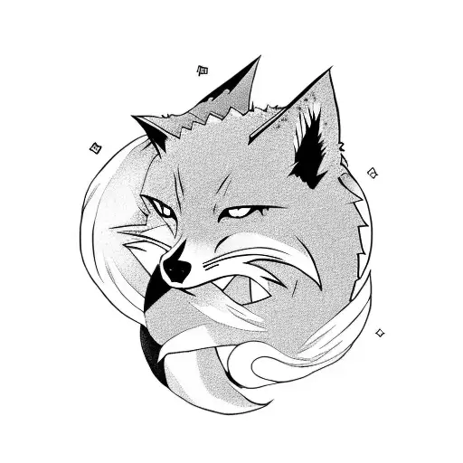 An Anime-inspired Scene Of A Fox And A Dragon Teaming Up To Solve An Electrical Engineering Problem Tattoo