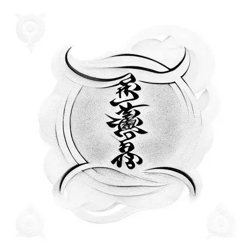 A Traditional Japanese Enso Symbol Incorporating The Name Louise In Elegant Calligraphy