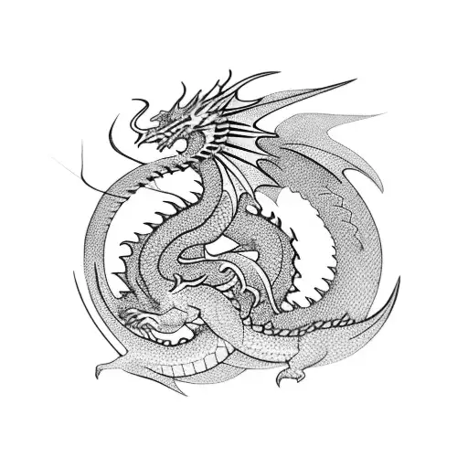 Minimal Dragon Tattoo With Soft Lines
