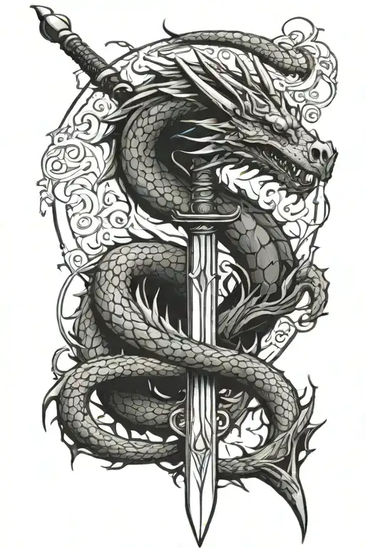 Dragon Wrapped Round Sword